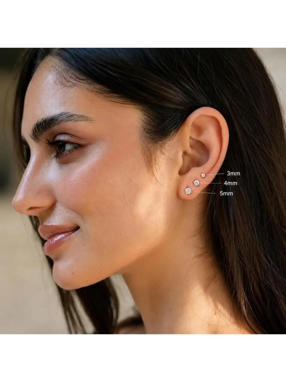 3 Pairs 14K Gold Stud Earrings for Women - Elegant, Versatile Jewelry Set